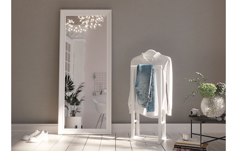 Вешалки - изображение №2 "Вешалка напольная для одежды белая Онега 46,4х105х30 см Классический стиль"  на www.Angstrem-mebel.ru