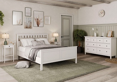 Спальня Фрея 7, тип кровати Корпусные, цвет Белый лак